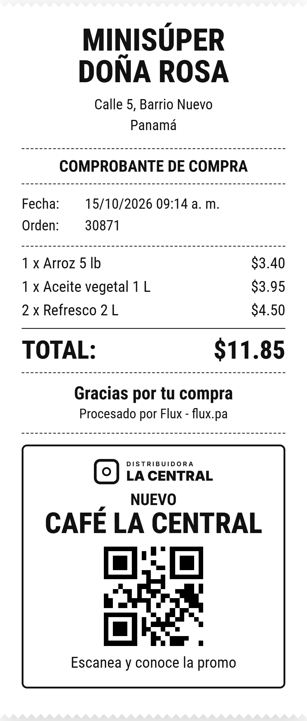 FLUX - Publicidad en tickets