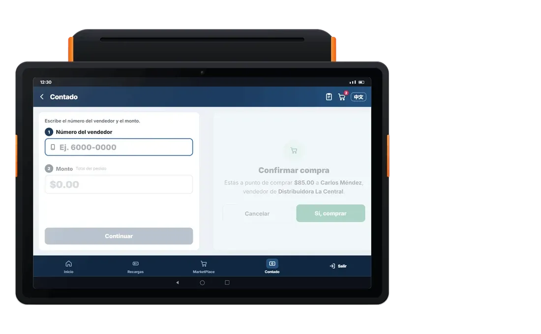 Pago de contado en la caja registradora Flux