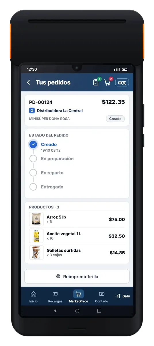 Seguimiento de pedidos en el POS Flux